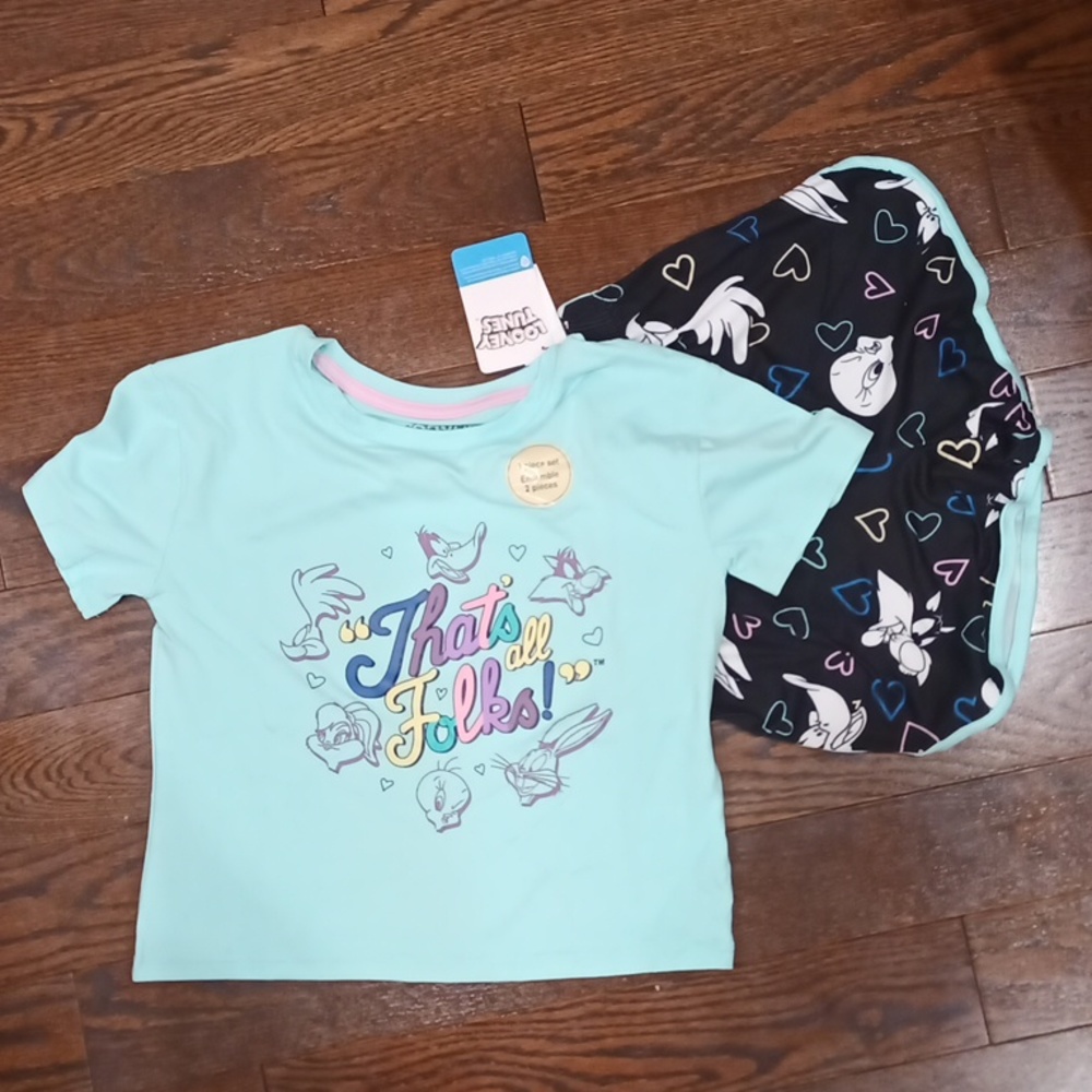 Looney Tunes Girls Shorts Set 2 piece Tweety XS 6